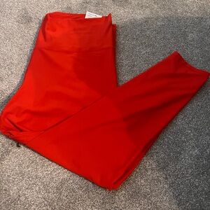 Red high waisted leggings